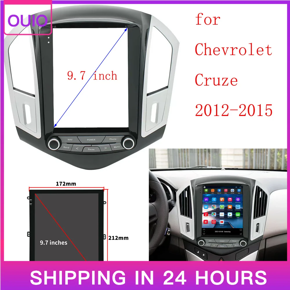 New Car 9 7 Inch Tesla Frame Fascia Adapter Canbus Box Decoder Android Radio Dash Fitting Panel Kit for Chevrolet Cruze 2012-201