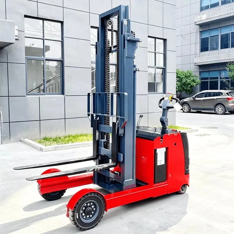 Customized reach stacker electric pallet forklift multi stage mast lifting solution storage depot material handling machinery