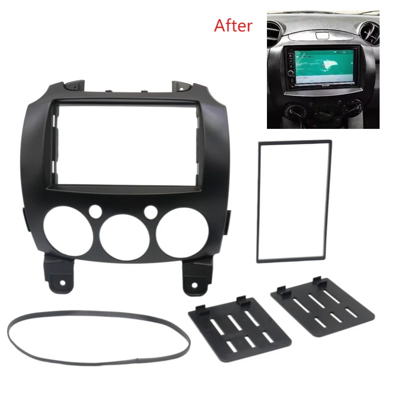For Mazda 2 2010 7 Inch Double DIN Audio Player Mounting Panel Dashboard Bezel with Side Brackets