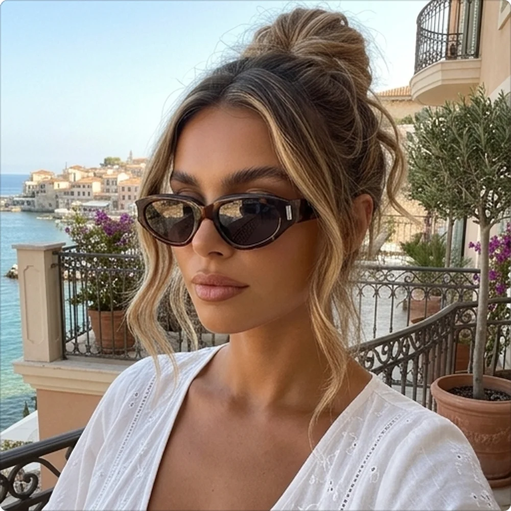 Vintage Fashion Mens - Lunettes de soleil carrées tendance vintage