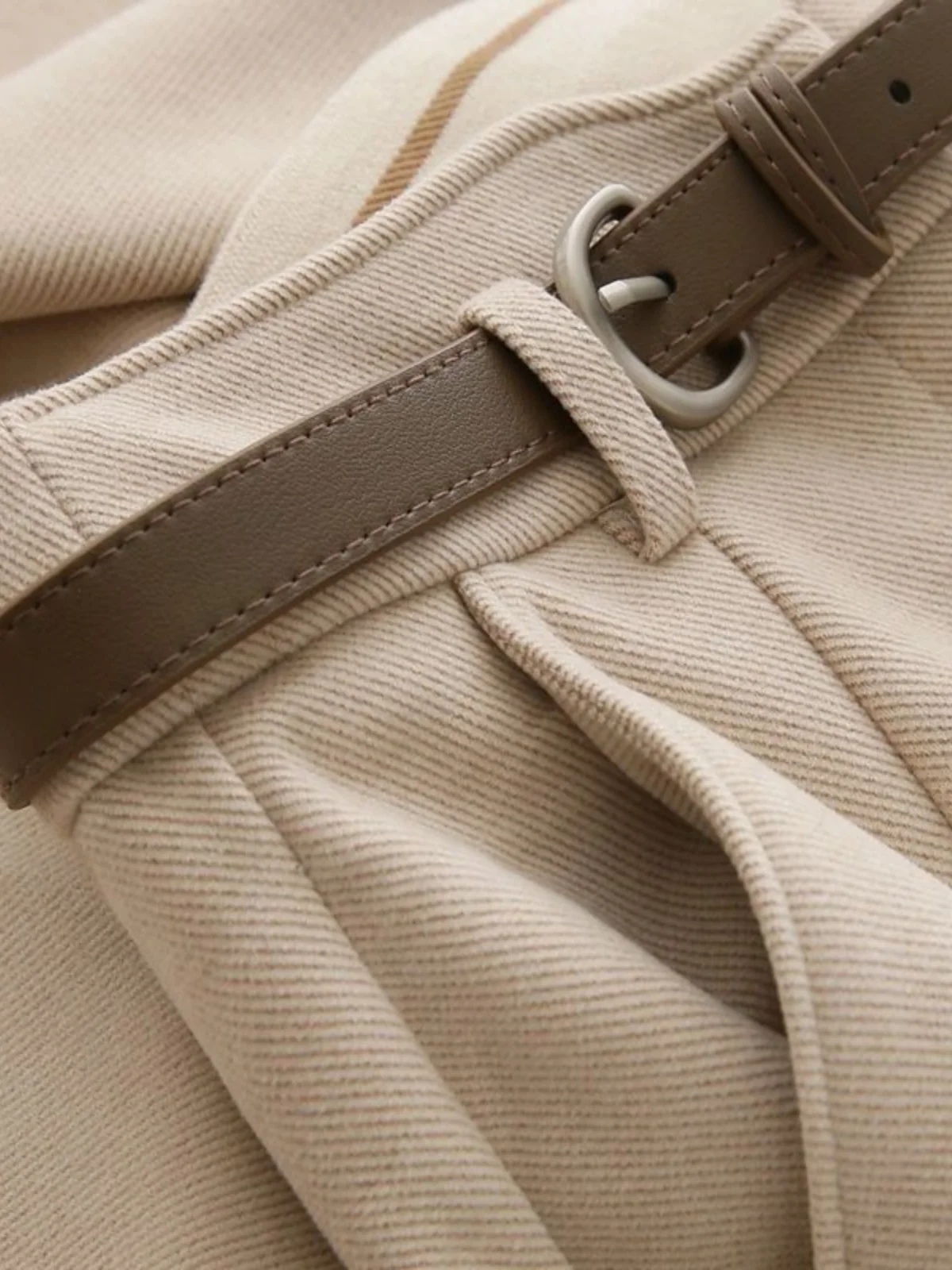 Autumn Winter Woolen Pants Women's Slimming High Waist Casual Nine-Point Smoke Tube Pants Inner Flocking Premium Quality