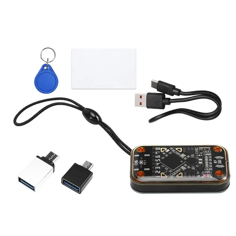 FULL-RFID Smart Chip Reader+UID Card&Keychain Smartcard Emulator RFID Emulator Read Writer Em125khz IC 13.56Mhz Badge Decode
