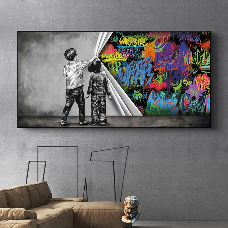 Child Graffiti Abstract Wall Art Decoration Picture Canvas Painting on The Wall Modern Fashion Poster for Living Room Paintings