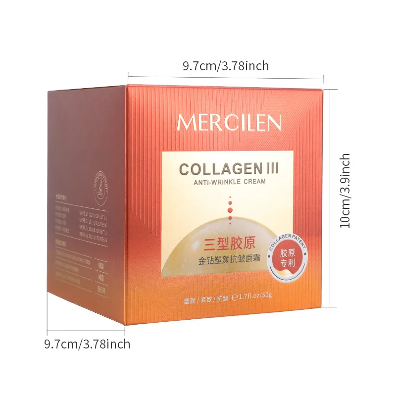 Mercilen Type Iii Collagen Moisturizing Cream 50g, Deeply Nourishing and Firming Moisturizing Cream, Daily Care Facial Lifting Cream, Evens Out Skin Tone, Improves Fine Lines on the Face, and Makes Your Skin Look Younger