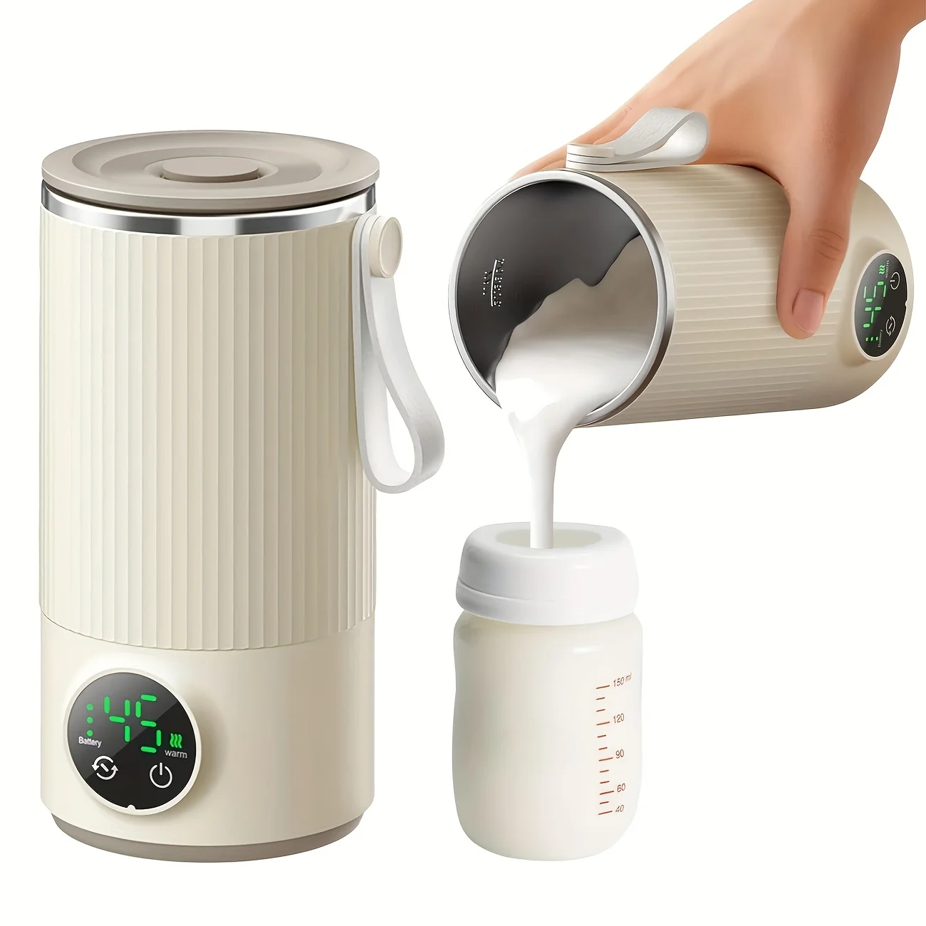 Electric Coffee Mug with Intelligent Temperature Control Featuring C-Type Charging and a Battery Life of 4 to 6 Hours