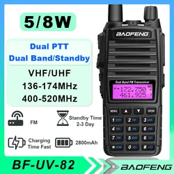 BaoFeng UV-82 Walkie Talkie Dual Band HF Transceiver High Power 5/8W Long Distance Radio Amateur Radio Mobile VHF UHF Transceive