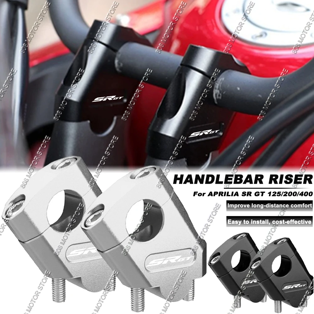

For Aprilia SR GT 125/200/400 Motorcycle Handlebar Riser Bar Mount Handle Clamp Better Upright Position