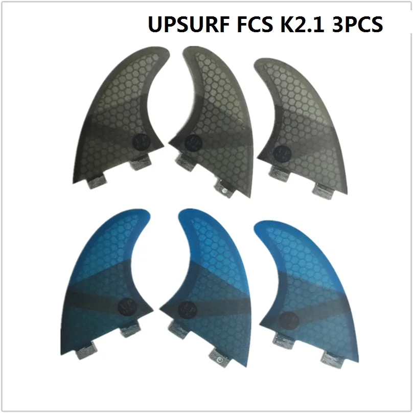 

Double Tabs K2.1 Surfboard Fins, 2 Colors, Tri Set Fiberglass, Honeycomb Fibre, Fin, Blue Color, Gray Color