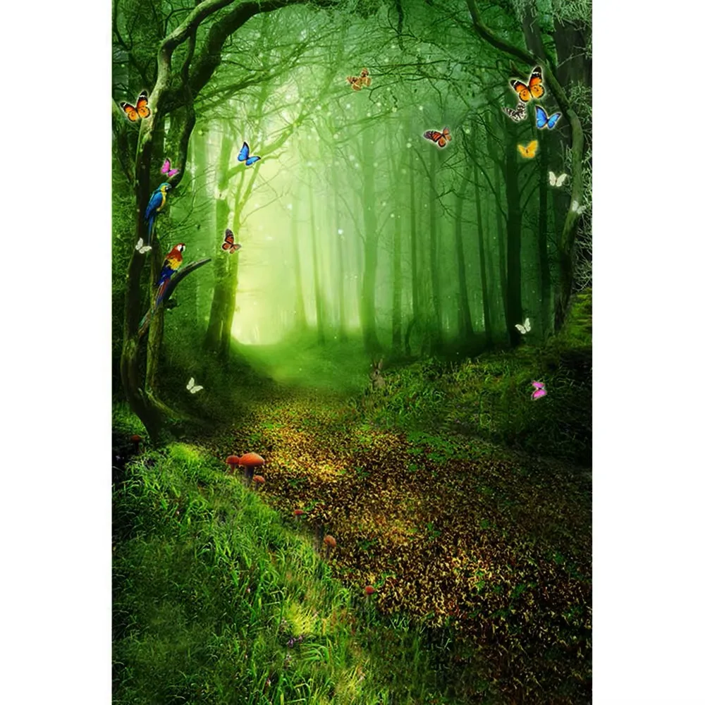Fogg Wald Fotografie Kulissen Stoff Bunte Schmetterlinge Kinder Kinder Märchen Party Themed Photo Booth Hintergründe