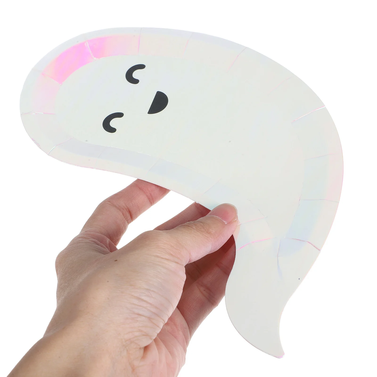 

8pcs Ghost Shaped Halloween Paper Plates Party Decorative Disposable Tableware Bright Durable Design For Festival Home Gathering
