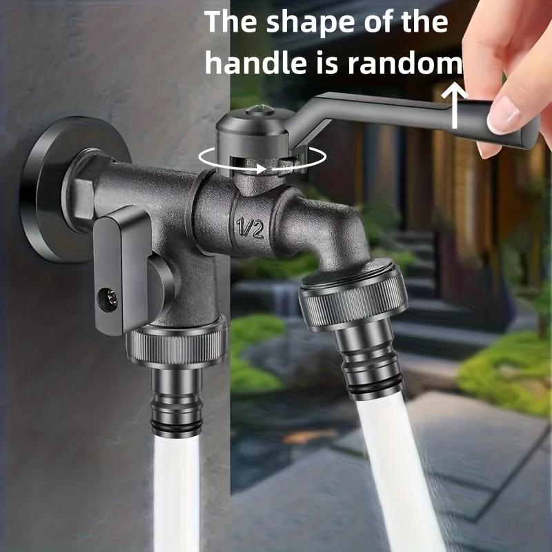 1PC Outdoor Garden Two‑Way Water Tap 1/2