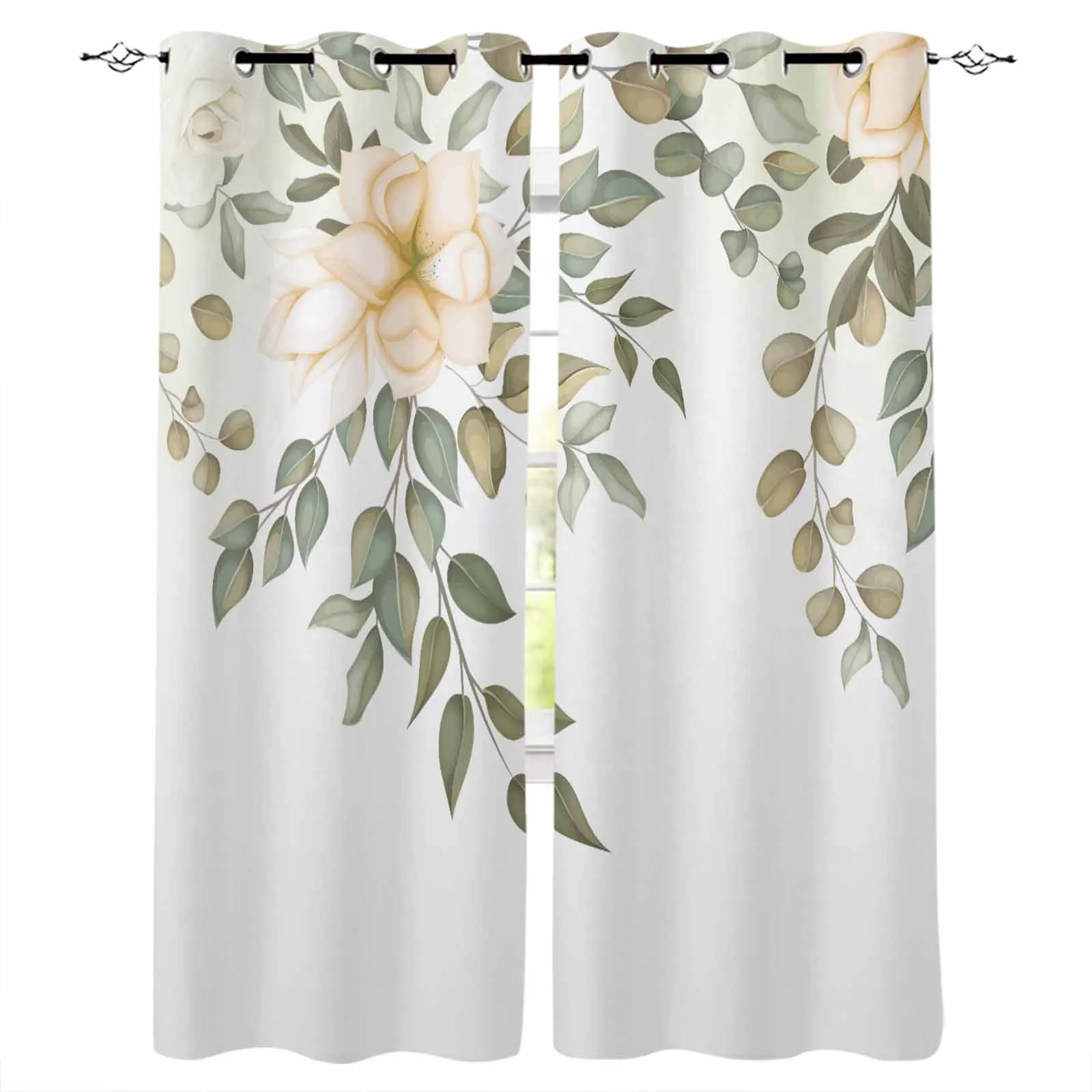 

Rural Plants Flowers Grasses Window Curtain Living Room Kitchen Curtain Panel Blackout Curtains For Bedroom