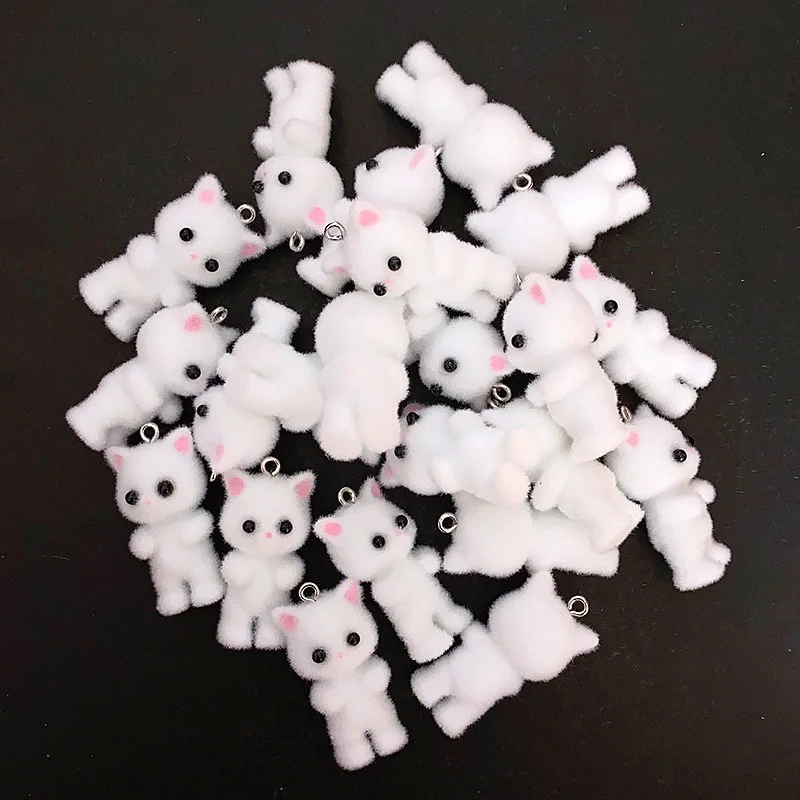 Imagem -04 - Fofo Reunindo Cat Miniature Doll Desenhos Animados 3d Animal Gatinho Bonito Chaveiro Colar Pingente Artesanato Faça Você Mesmo Fazer Ornamento Kawaii 30 Pcs