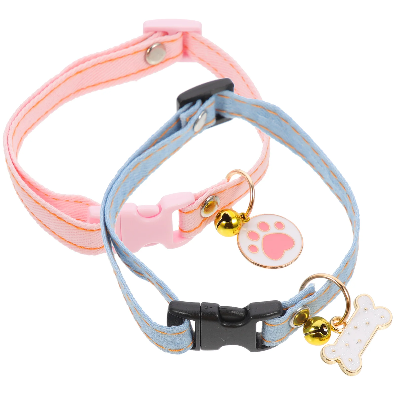 

2Pcs Cat Breakaway Collar Adjustable Lightweight Kitten Neck Collar Pendant for Training Walking Hunting Cat Breakaway Collars