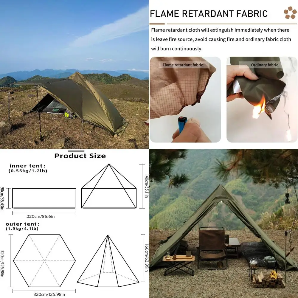 

Всесезонная палатка для походов с дровяной печью для кемпинга, выживания, охоты и рыбалки