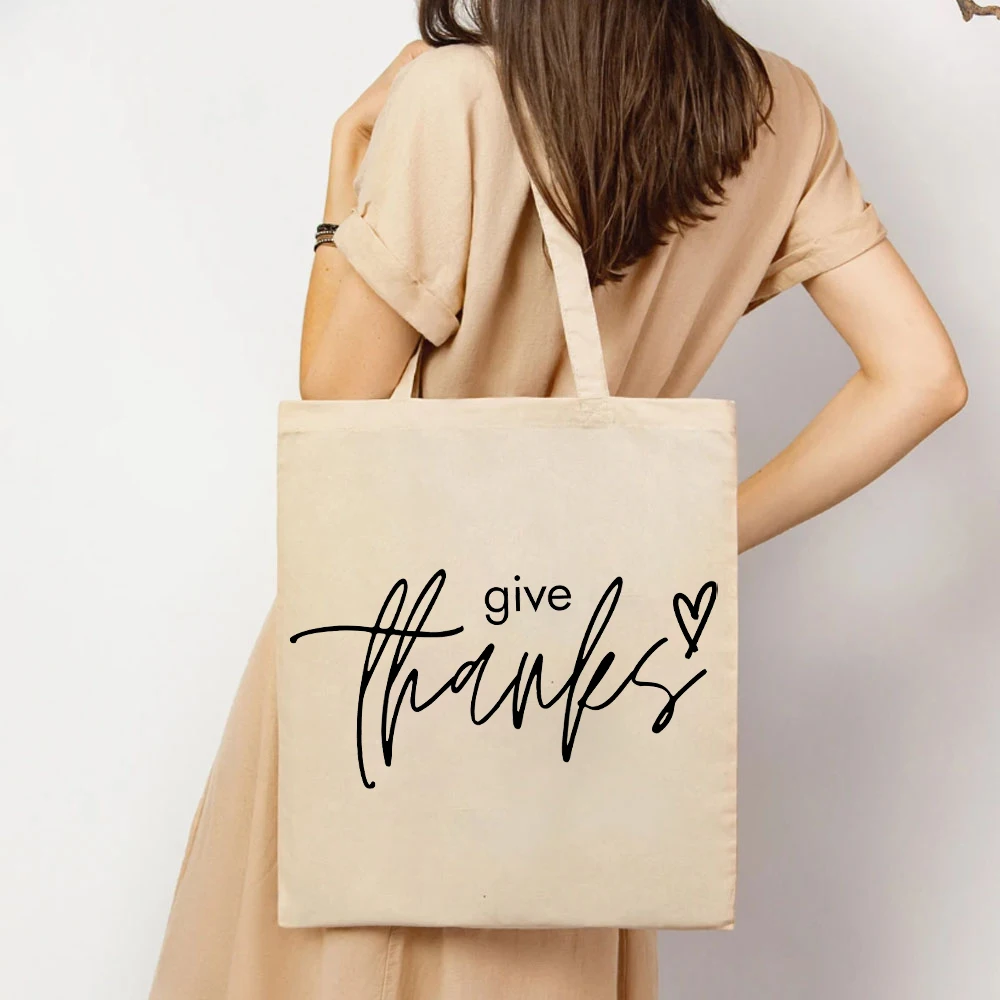 Give Thanks Tote Bags for Womens Christian Fall Women Handbag Faith Women's Handbag Jesus Bible Verse Scripture Womens Handbag's