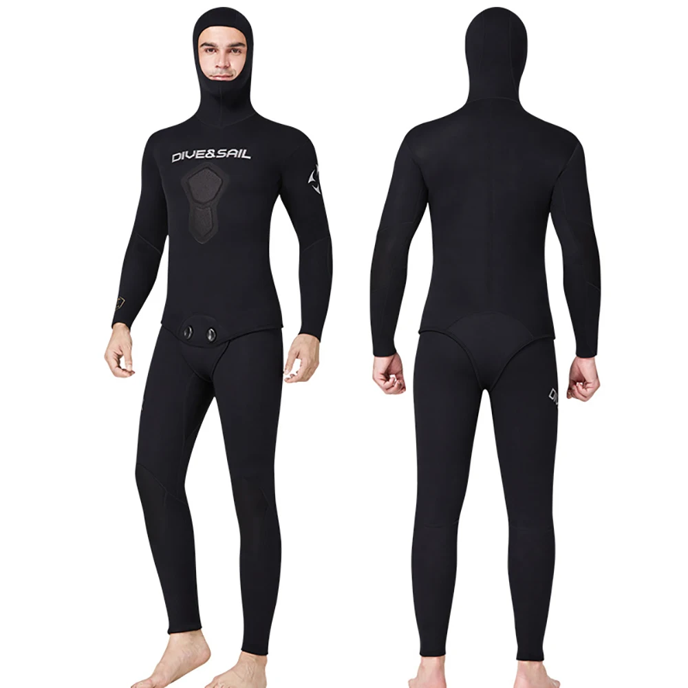 

1.5MM Diving Premium Neoprene CR 2-Pieces Hooded Full Body Suit Outdoor Fishing and Hunting Wet Diving Suit with Hooded Wetsuits