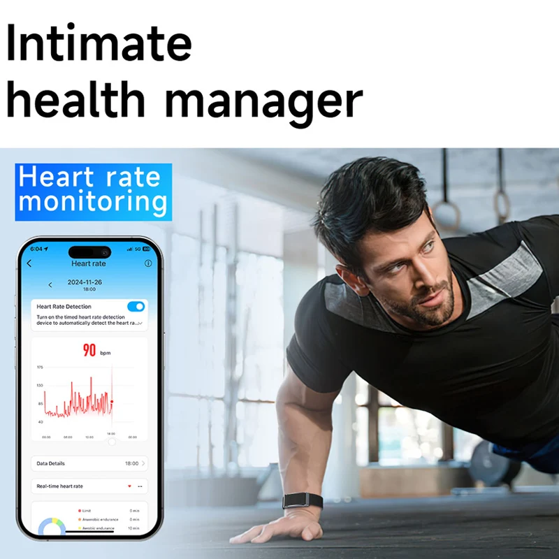 스마트워치 다기능 무화면 손목밴드 건강 모니터링 통화 알림 다국어 방수 팔찌