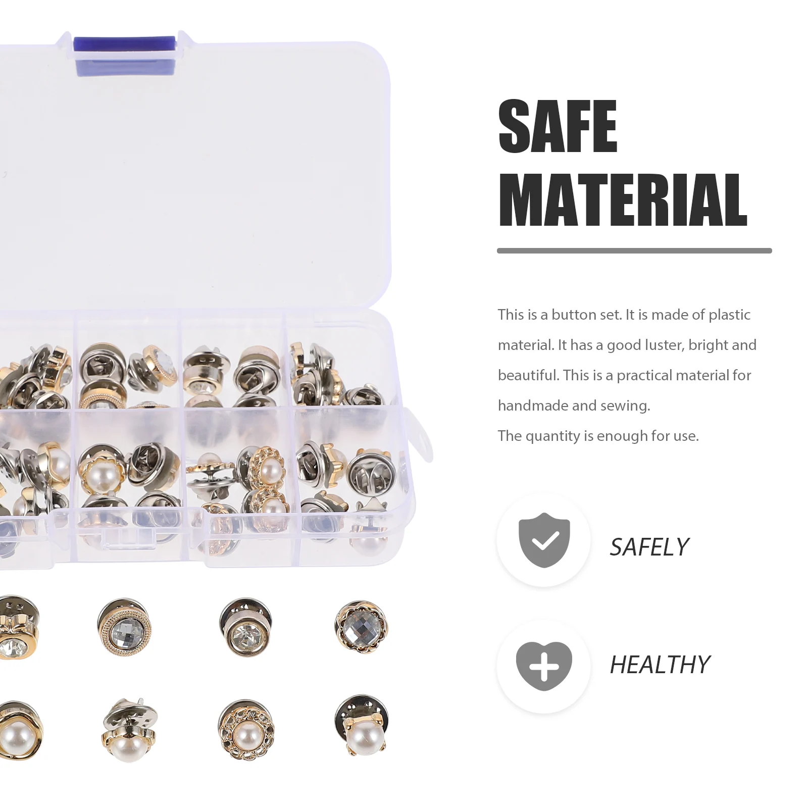 

50pcs Collar Corsages Hidden Buttons Anti Peering Brooches No Sewing Safety Buckles Decorative Shirt Pins Skirt Snap Buttons