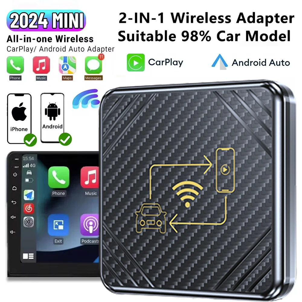 Wireless CarPlay Android Auto Smart Box Carplay AI Box Mirrorlink WiFi BT Wireless Adapter For Wired CarPlay/Android Auto