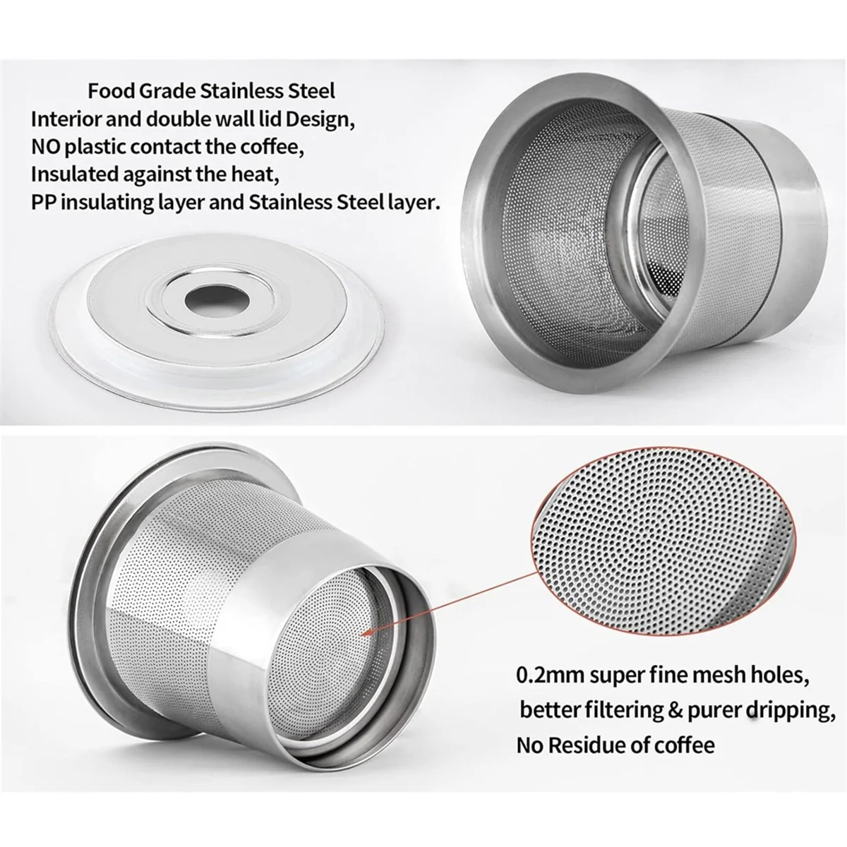 2025+ Reusable Coffee Pod for ,Stainless Steel Refillable Coffee Pod,Coffee Filter for Refilling Capsules Pods