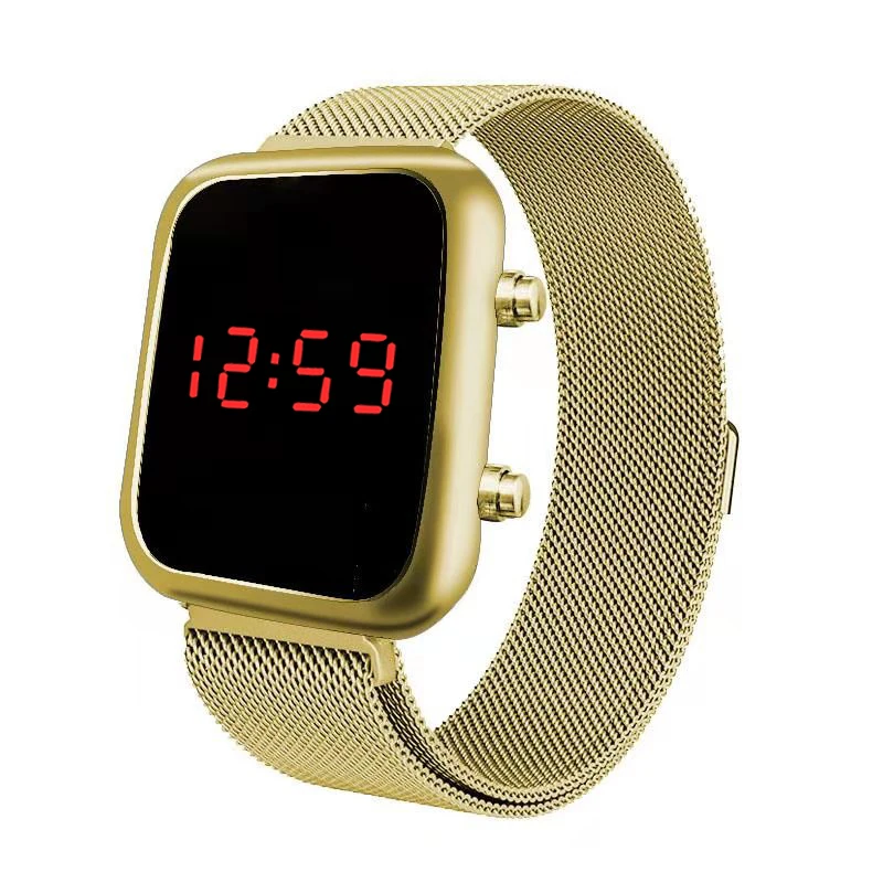 LED watch alloy electronic watch fashion sports Milan with magnet