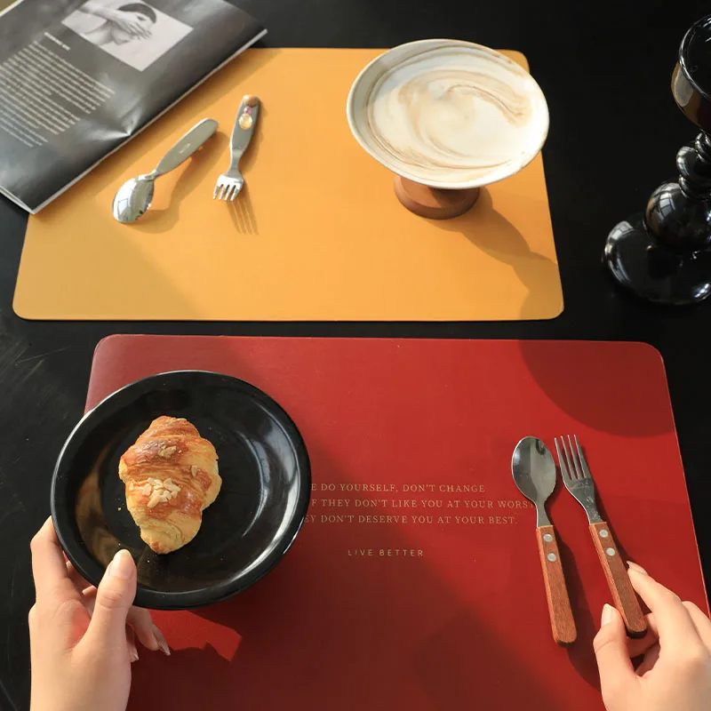 4pcs/8pcs/12pcs Luxury Leather Rectangular Placemat with Water Repellent Heat‑Insulated for Restaurant Wedding Table Setting