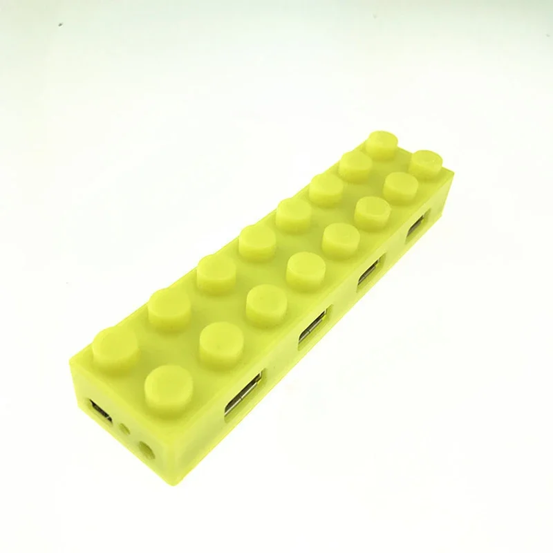 Rectangular 4-Port USB 2.0 Hub Plastic 4 Ports USB 2.0 Data Hub Splitter Adapter Portable for Laptop, PC, More USB Devices