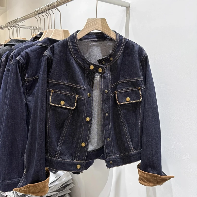 

Faionable Korean Sle Loose Fit Slimming Denim Jaet Women's Thin Cool Jaet Top for Autumn 2025 Casual Wear