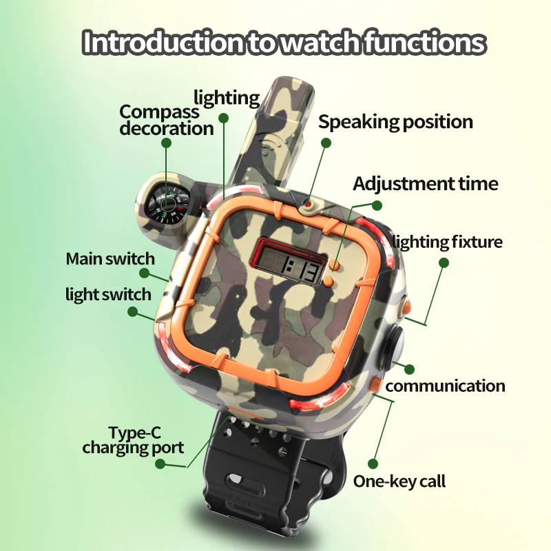 子供用充電式トランシーバー、懐中電灯付き双方向ラジオトランシーバー子供用長距離、インターホンおもちゃ2個パック