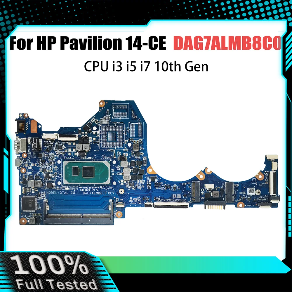 

Notebook Mainboard For HP Pavilion 14-CE L67081-601 L67078-001 DAG7ALMB8C0 Laptop Motherboard with CPU i3 i5 10th Gen