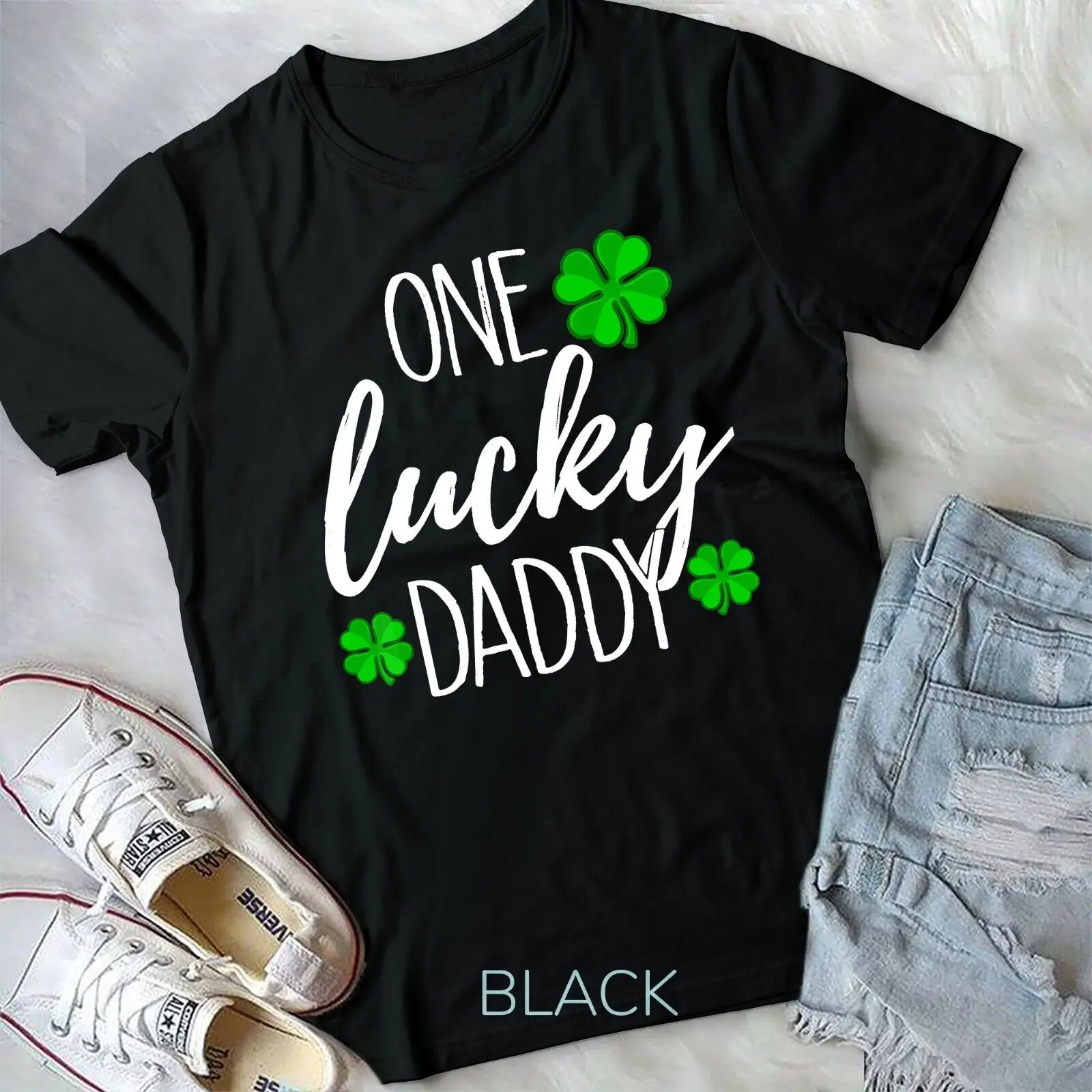 One Lucky Dad Matching St Patricks Day Unisex T-shirt