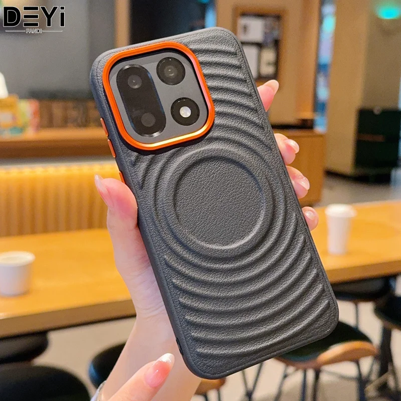 حافظة هاتف DeYi لهاتف اوبو ابحث عن X9pro Reno15 5G غطاء حماية للشحن اللاسلكي بنمط الموجة المغناطيسية #1