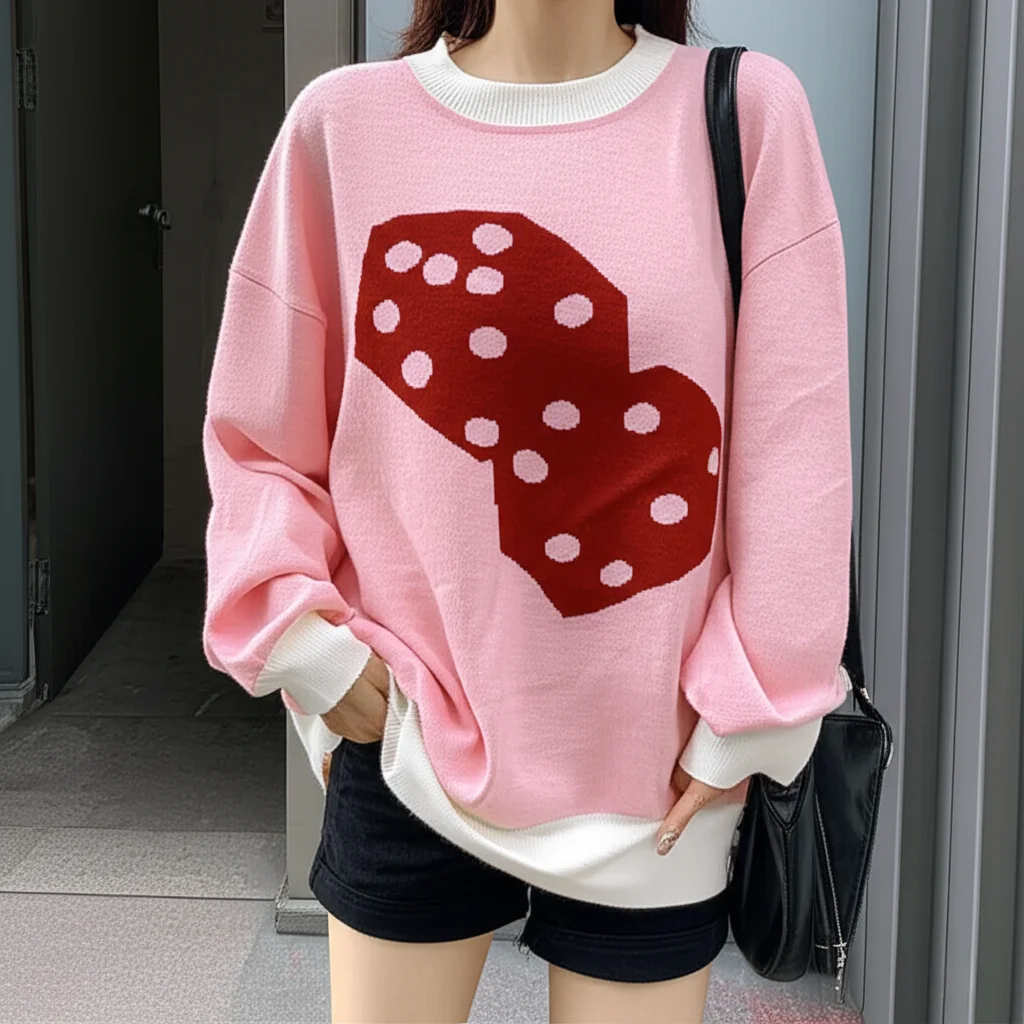 

Розовый пуловер в полоску с длинными рукавами в стиле хип-хоп, толстовка большого размера, рубашка, пуловер, топ, женский повседневный свободный свитер унисекс