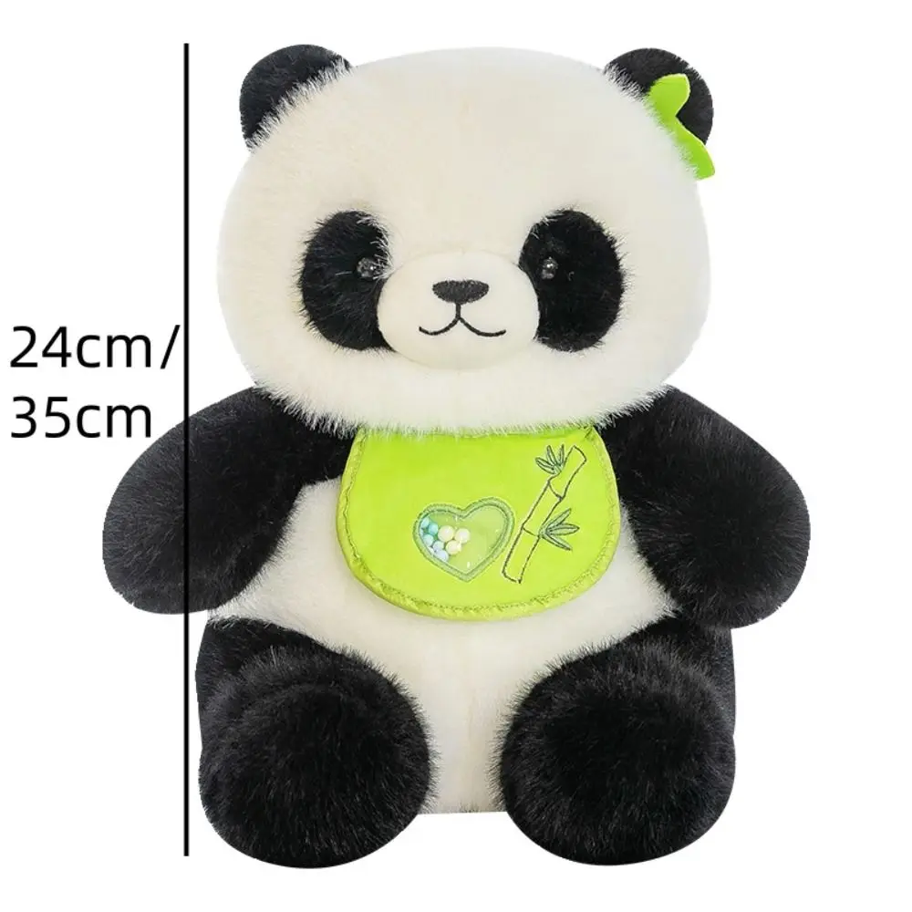 PP-Baumwoll-Bambus-Lätzchen, Panda-Plüschpuppe, 24/35 cm, mit Plüschball, Simulation, Panda-Plüschtier, flauschig, bequem