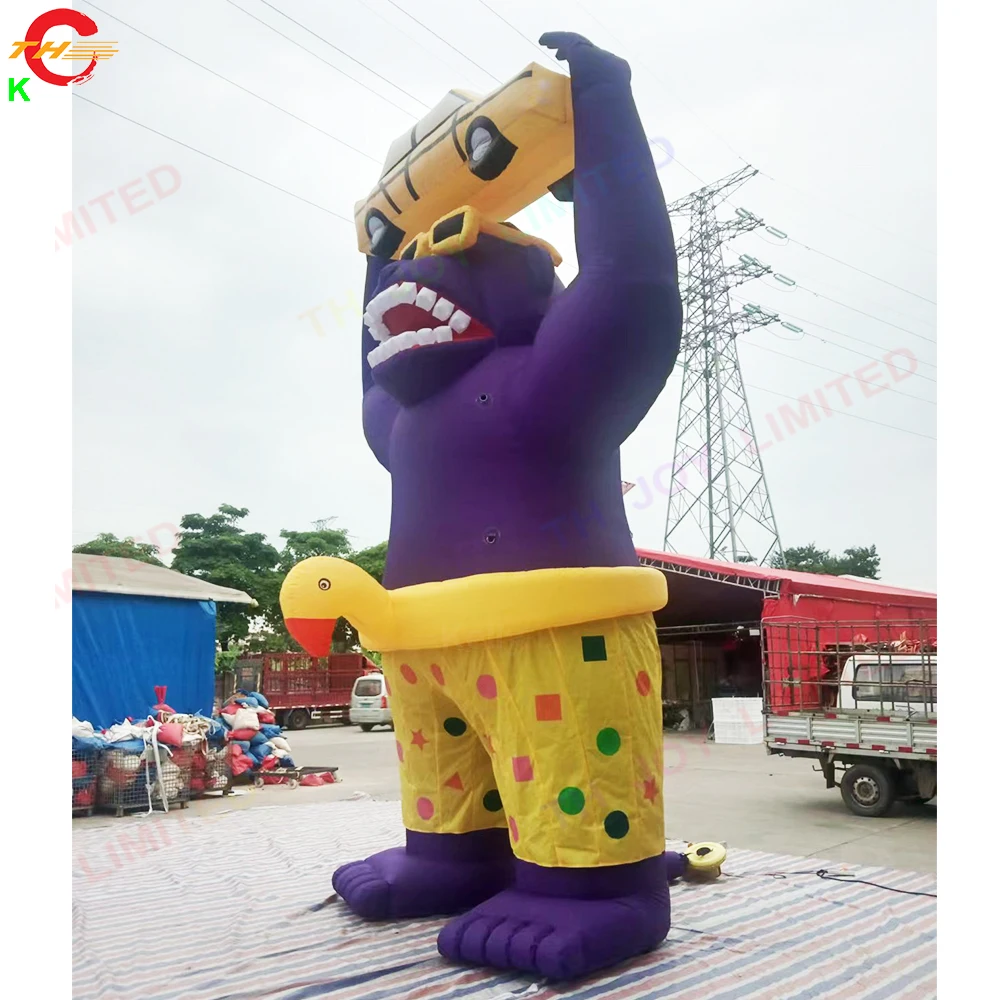 6mH Giant Animal Inflatable King Gorilla Costume Cartoon for Commercial Advertising