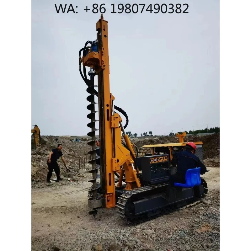 Small Caliber Hydraulic Mining Screw Pile Driver For Highway PV Solar Mine Foundation Drilling Rig