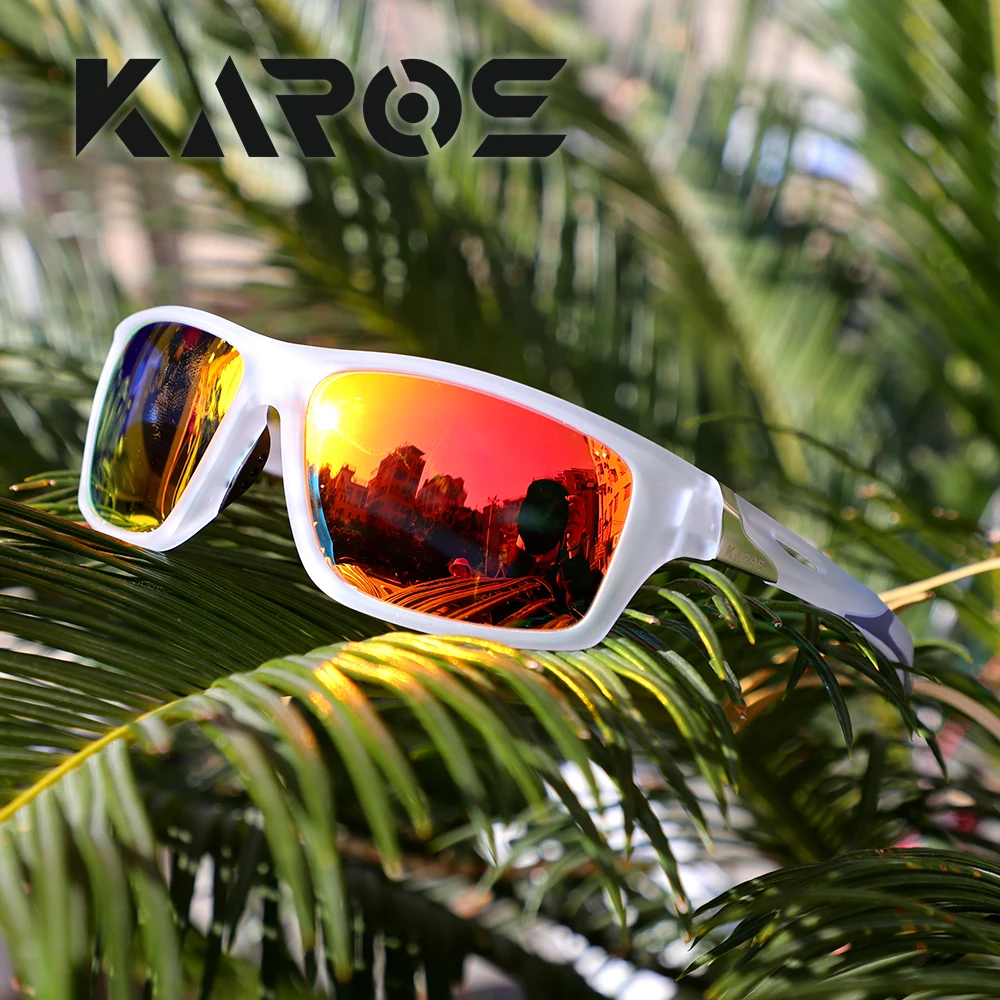 Karos Polarisierte Sonnenbrille für Männer und Frauen, Modische UV400-Brille mit Quadratischem Rahmen für Radfahren, Autofahren, Wandern und Outdoor-Sportarten, Modell YZ2012