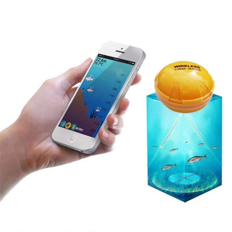 

100m depth range Potable Transducer Lucky fish finder sonar echo sounder for fishing