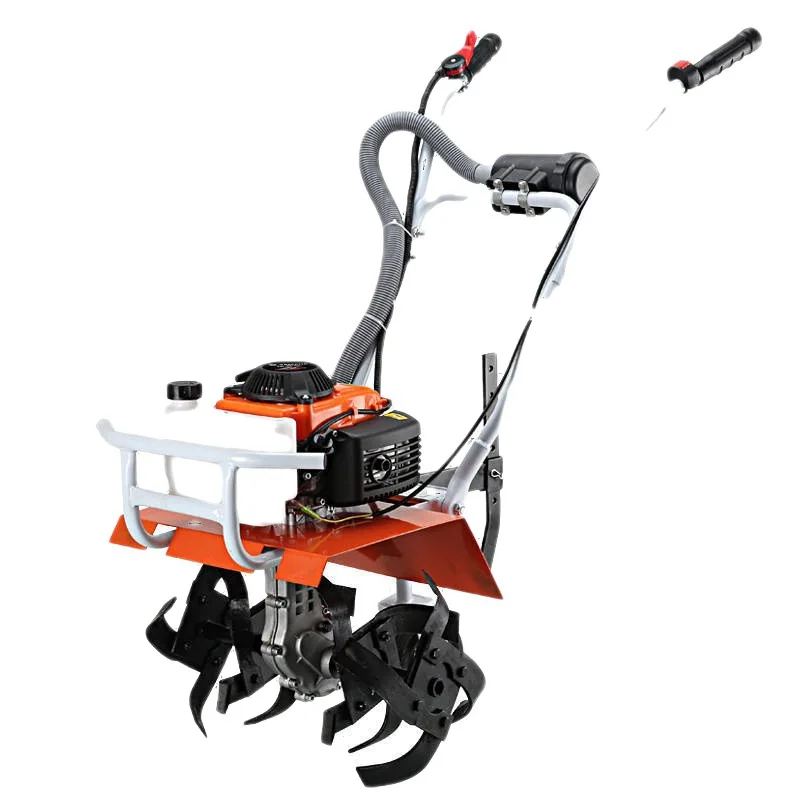 One click electric start rotary tiller multifunctional tiller weeding gasoline small micro tiller