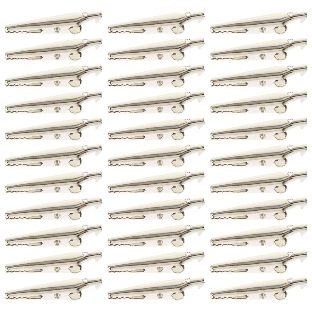 100Pcs Electroplated Alligator Clips Heavy-Duty Iron Test Clips for DIY Soldering Helping Hands Automotive Electrical Work Cable