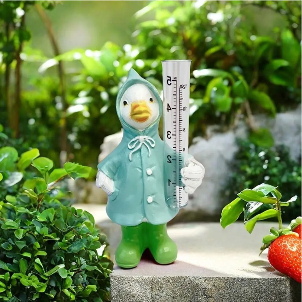 Waterproof Resin Animal Rain Gauge Plastic Tube Easy To Read Frog Garden Sculptures Anti-slip Hand Painted