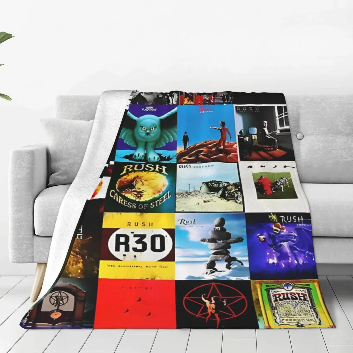 Rush Album Collage Fleece Throw Blankets Blankets for Bed Bedroom Super Soft Bedspread