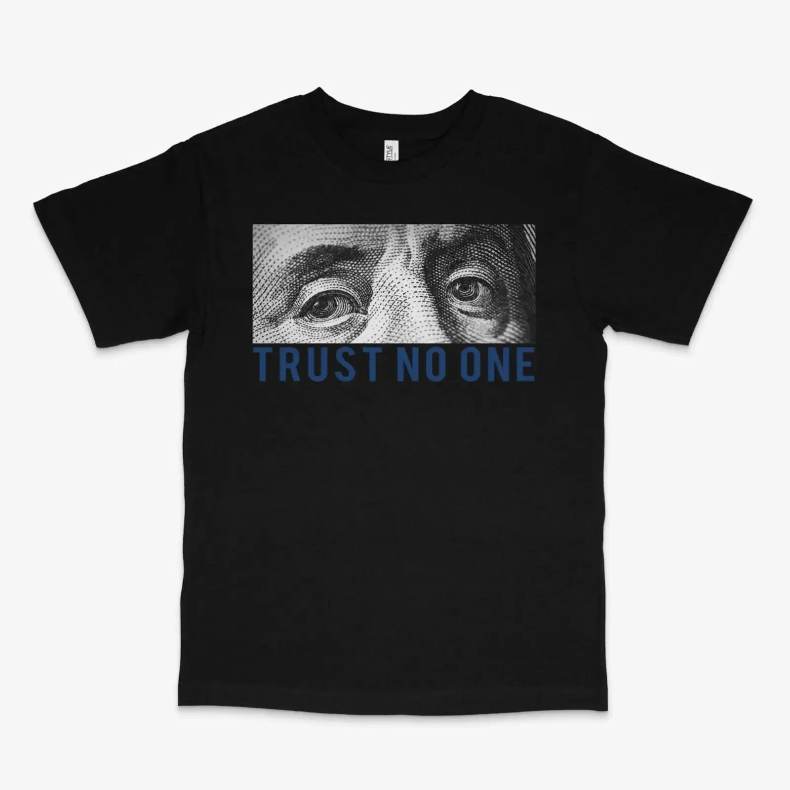 Trust No One T Shirt French Blue 12s Black vintage Washed streetwear Comfortable designer clothes graphic homme Breathable