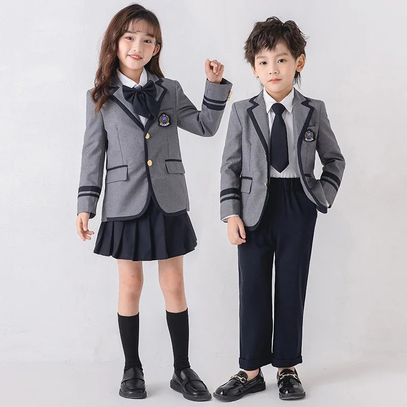 Elementary School Uniform Spring and Autumn Suit Children's Kindergarten Dress College Style English Class Suit Chorus Costume