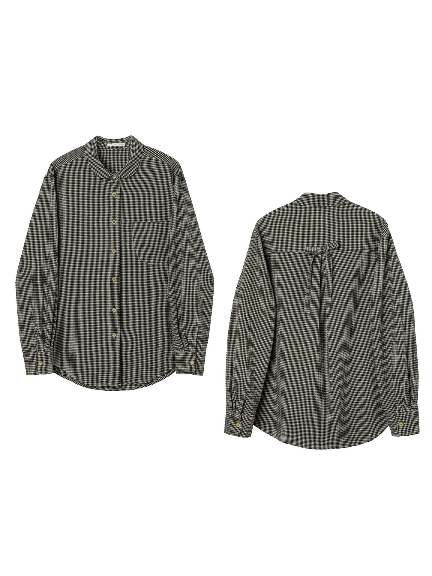 Mlife Vintage Casual Bla id Knot Long Sve irt Luźna bawełniana koszula damska na jesień, oddychająca i wygodna