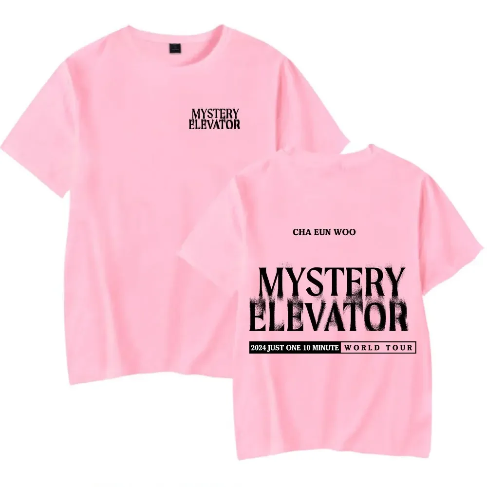 Cha Eun Woo Merch Just One 10 Minute Mystery Elevator Tour T Shirt Short Sleeve Crewneck Tshirt Men/women Top