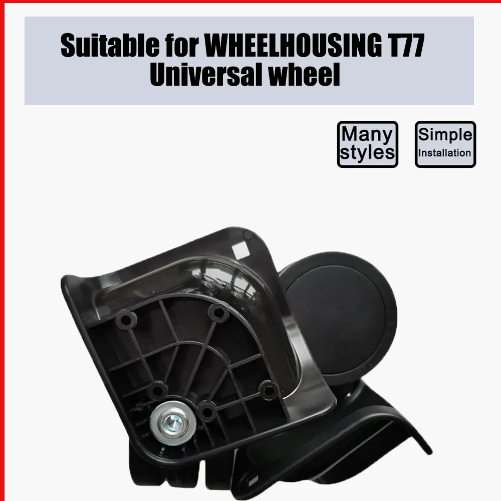 For WHEELHOUSING T77 Trolley Case Wheel Pulley Sliding Casters Universal Wheel Luggage Wheel Slient Wear-resistant Smooth Black