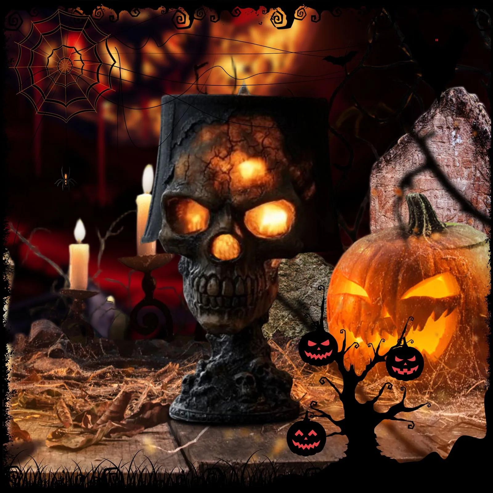 

Реквизит для атмосферы Хэллоуина, домашняя тематическая вечеринка, трехмерное окружающее освещение, макет бара во дворе, убежище, суфокационные фигурки