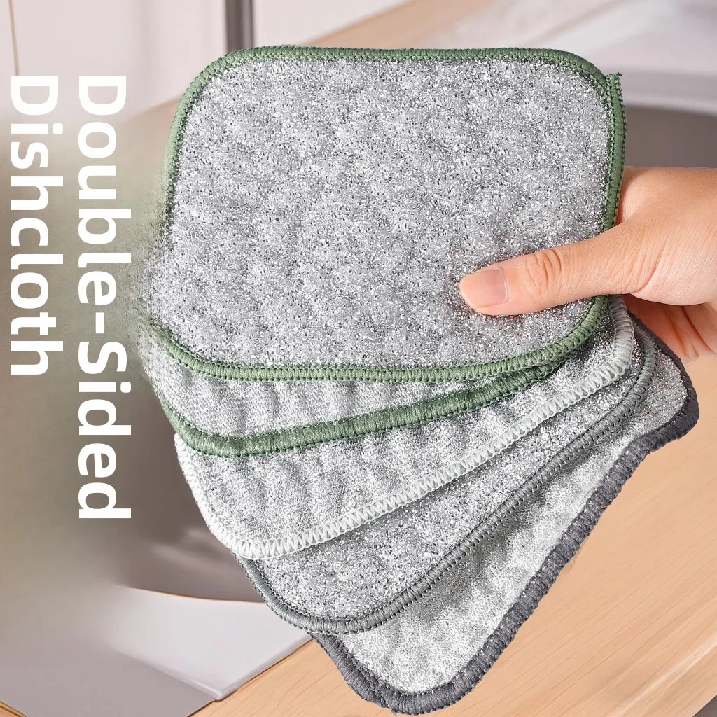 

Многоразовая кухонная губка-мочалка из утолщенной стальной проволоки с хлопковым наполнителем, двухслойная, для уборки